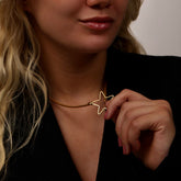 Colar Longo Estrela - Banhado a Ouro